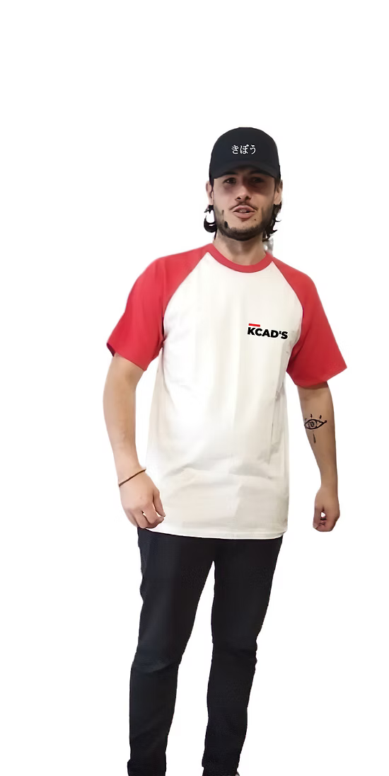 T-shirt bi-color Rouge/Blanc KCAD'S
