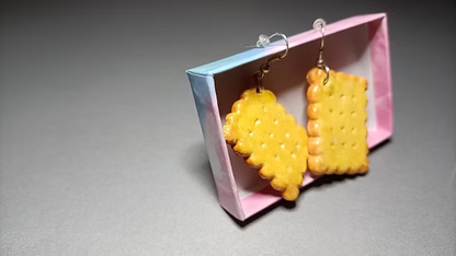 Paire de boucle d'oreille p'tit beurre